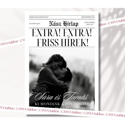 Esküvő Bejelentő Újság – Kreatív "Save the Date" Értesítő