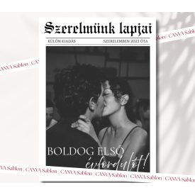   Szerelmünk lapjai – Egyedi Évfordulós Emlékújság Sablon